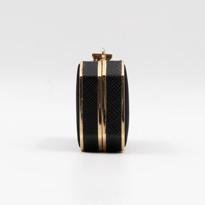 Vanity Case Black Nylon Saffiano Leather