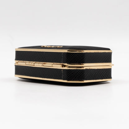 Vanity Case Black Nylon Saffiano Leather
