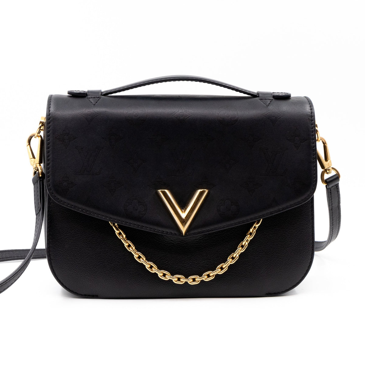Louis-vuitton Very Messenger Monogram Leather Black