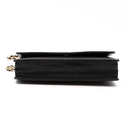 Timeless CC Wallet On Chain Black Caviar Leather