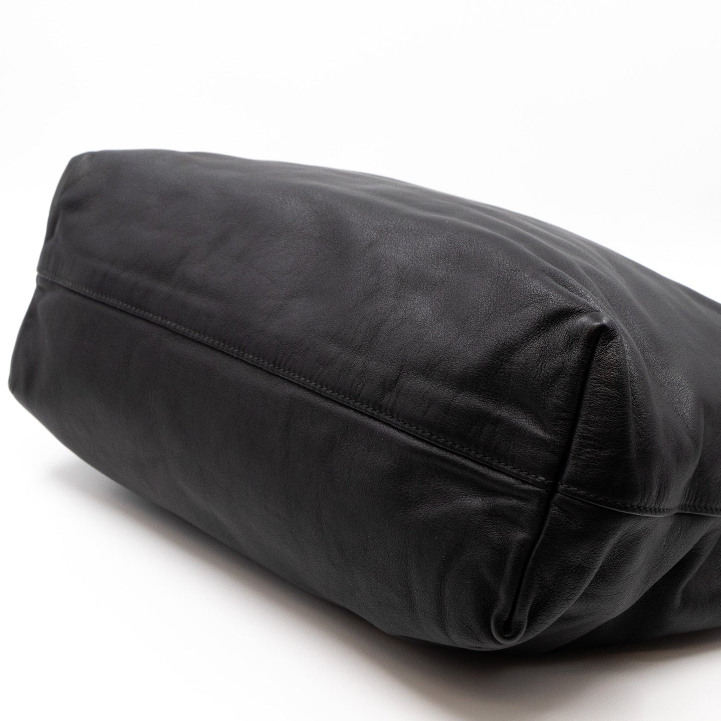 Large Shopping Tote Black Leather