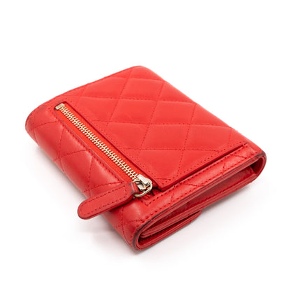 Small Classic Flap Wallet Red Leather