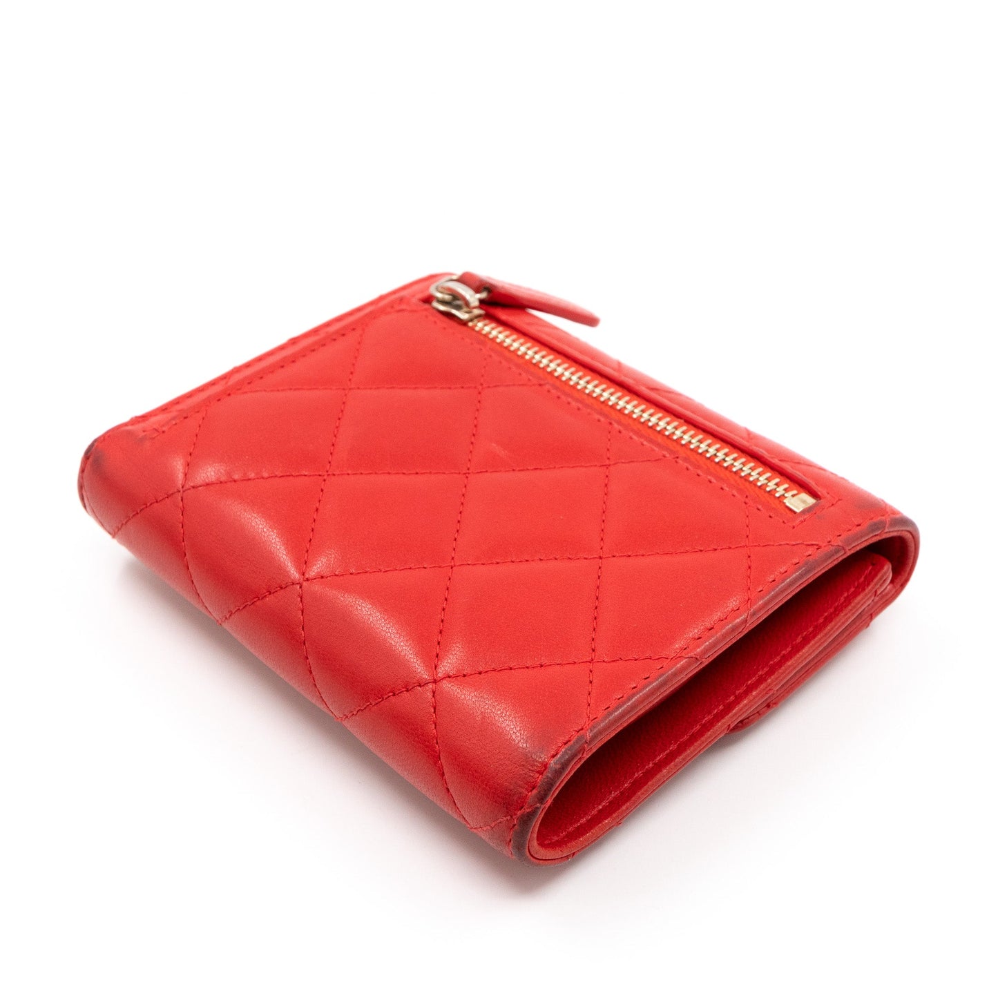 Small Classic Flap Wallet Red Leather