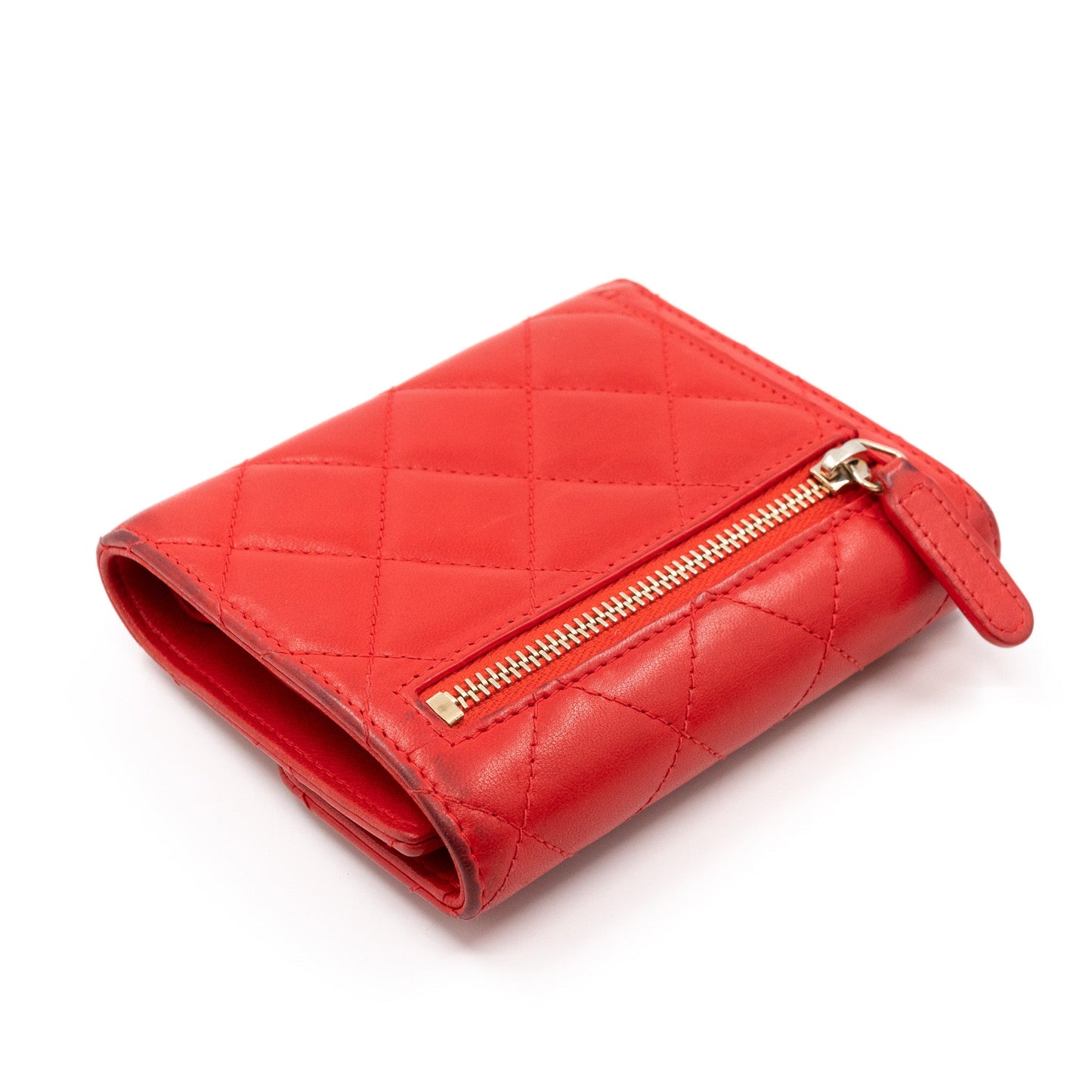 Small Classic Flap Wallet Red Leather