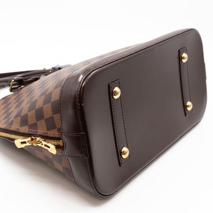 Louis-vuitton Alma MM Damier Ebene with Shoulder Strap