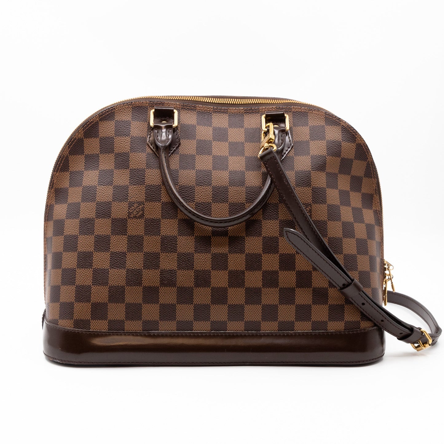 Louis-vuitton Alma MM Damier Ebene with Shoulder Strap