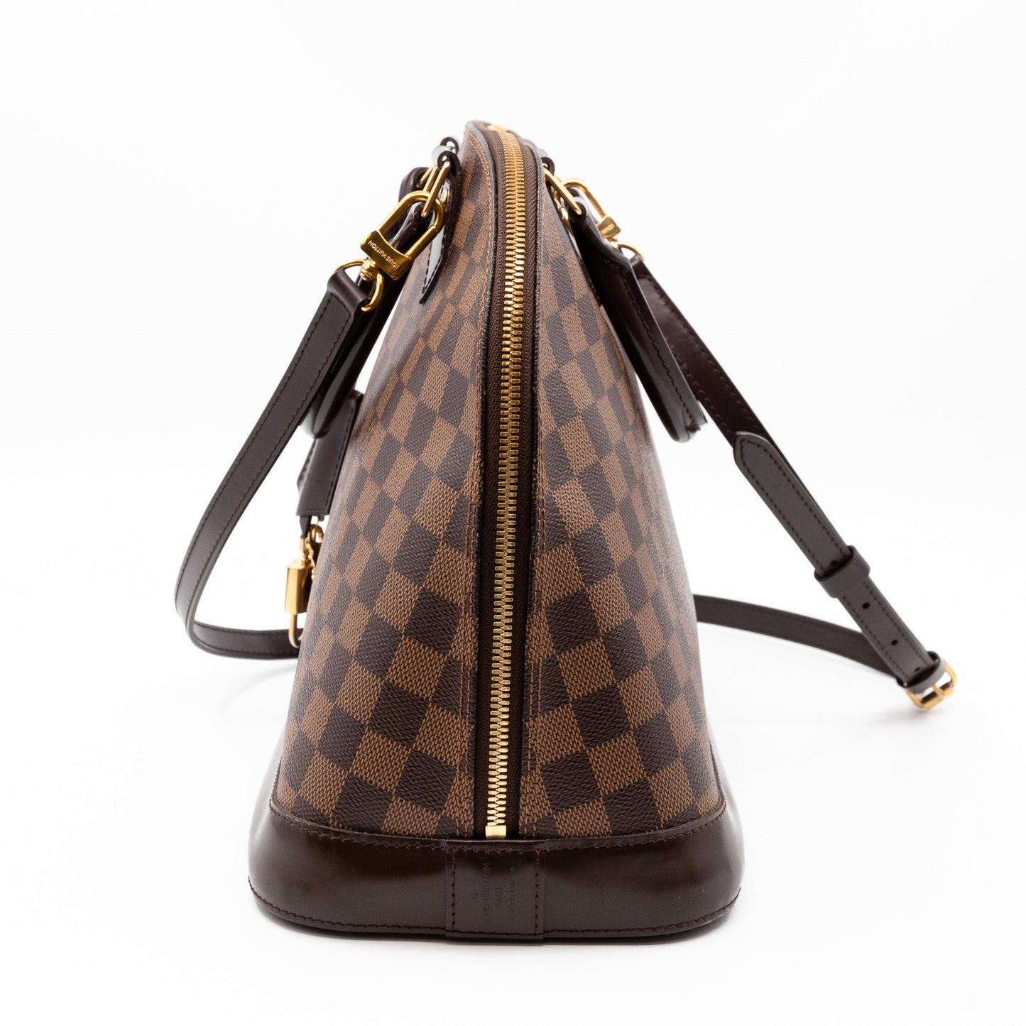 Louis-vuitton Alma MM Damier Ebene with Shoulder Strap