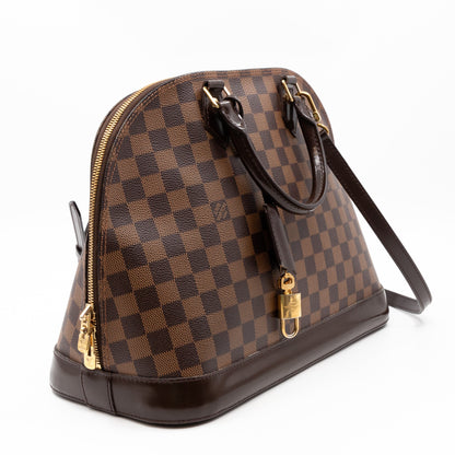 Louis-vuitton Alma MM Damier Ebene with Shoulder Strap
