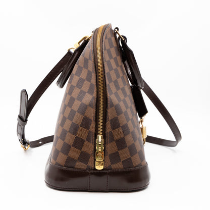 Louis-vuitton Alma MM Damier Ebene with Shoulder Strap
