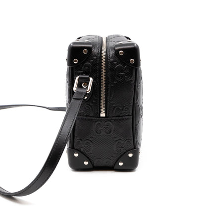 GG Embossed Trunk Bag Black Leather