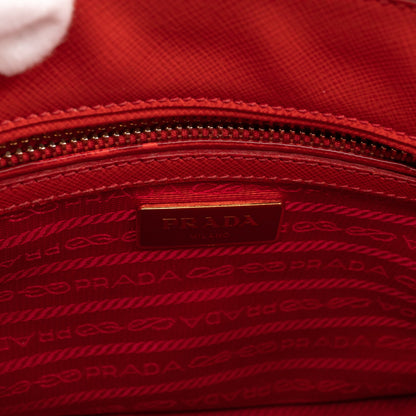 Galleria Small Double Zip Fiery Red Saffiano