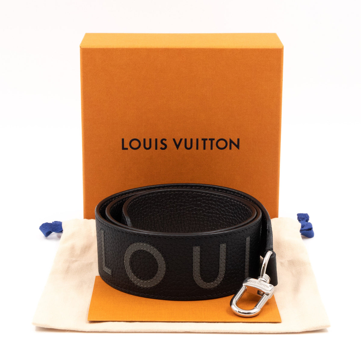 Louis-vuitton Bandoulière Shoulder Strap Black Leather
