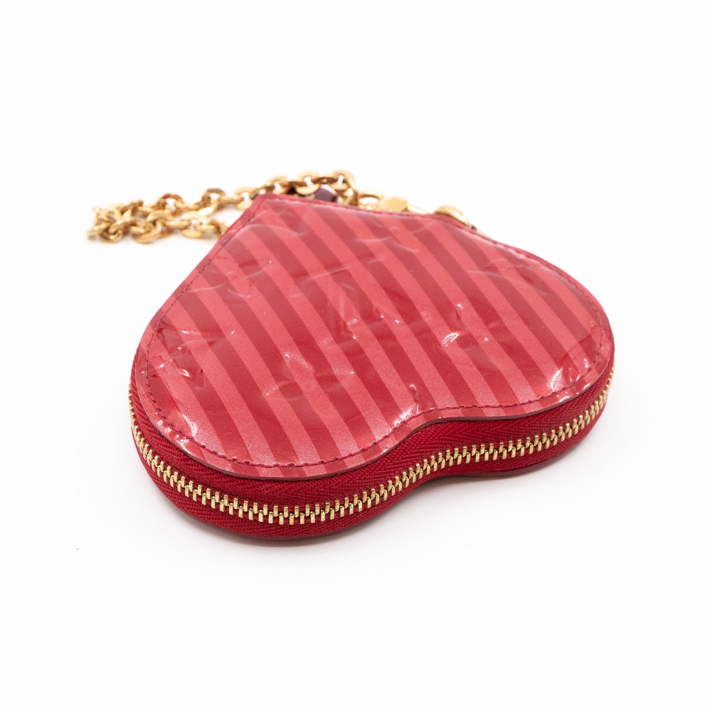 Louis-vuitton Heart Coin Purse Vernis Pomme D'Amour Rayures