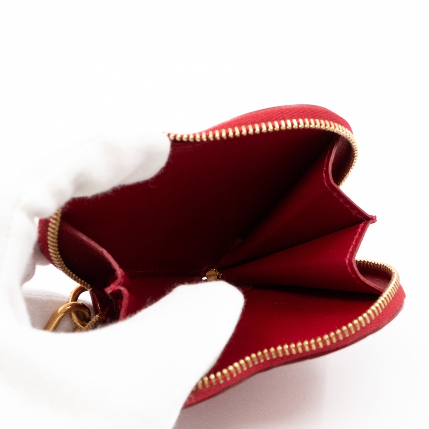 Louis-vuitton Heart Coin Purse Vernis Pomme D'Amour Rayures