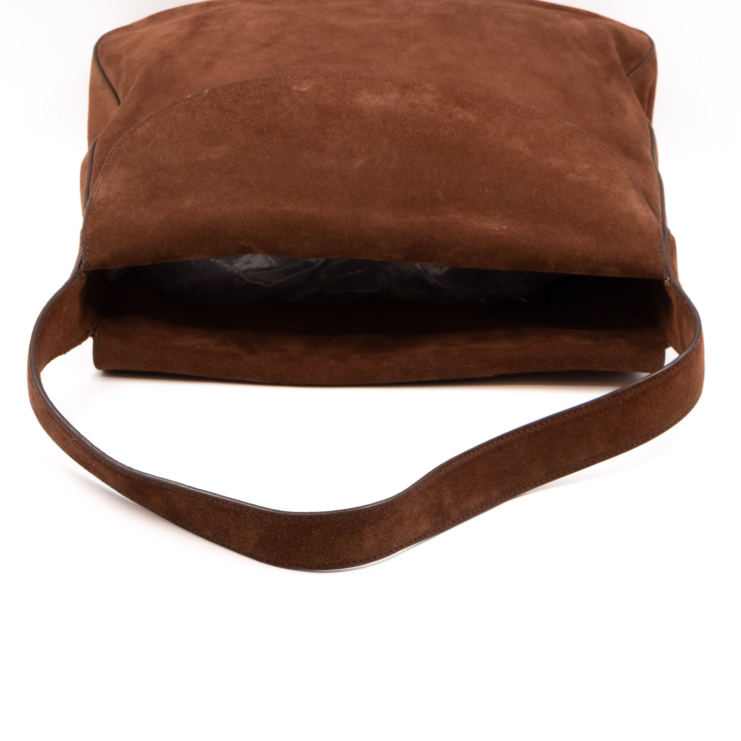 Double Flap Hobo Bag Brown Scamosciato Suede