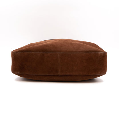 Double Flap Hobo Bag Brown Scamosciato Suede