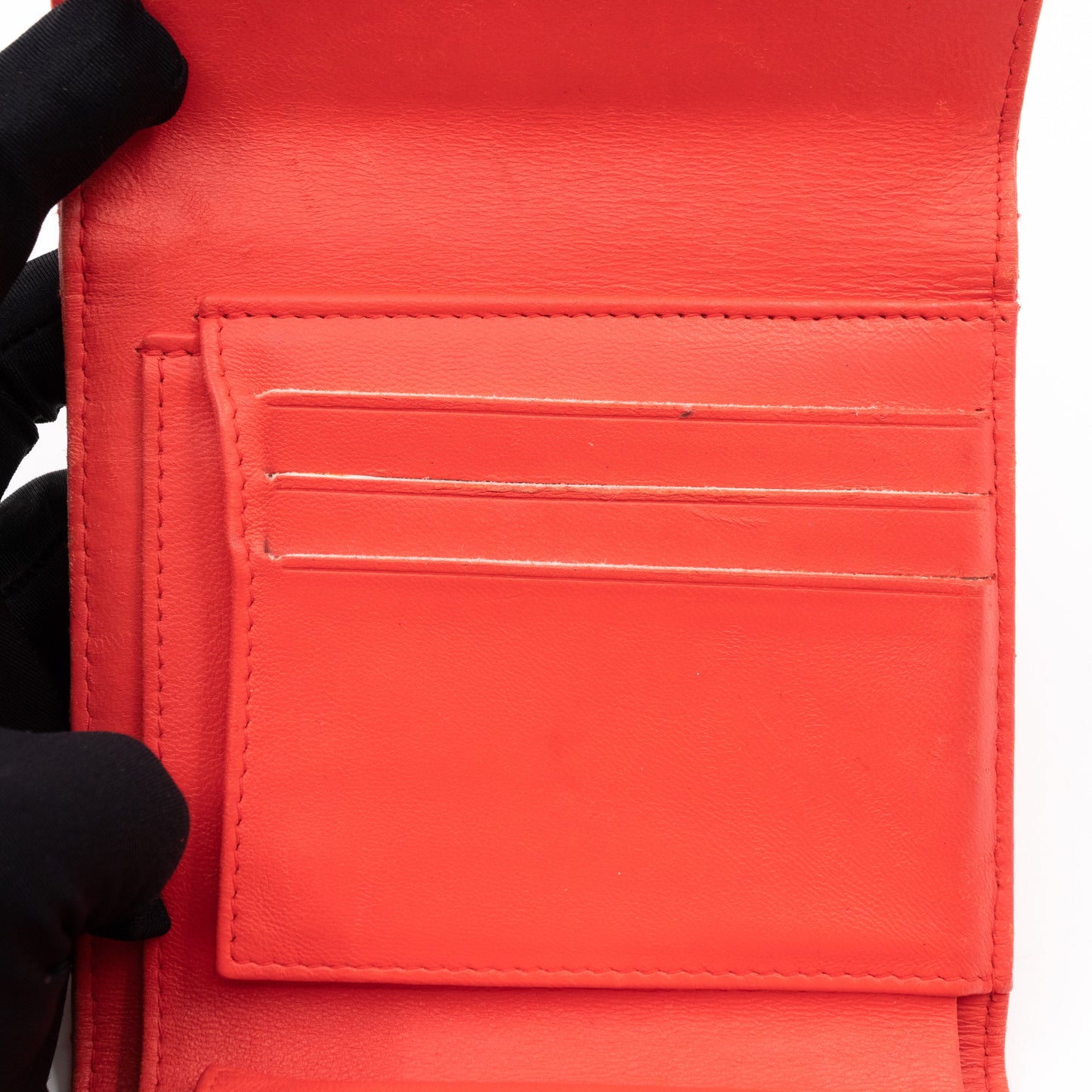 Small Classic Flap Wallet Coral Pink Leather