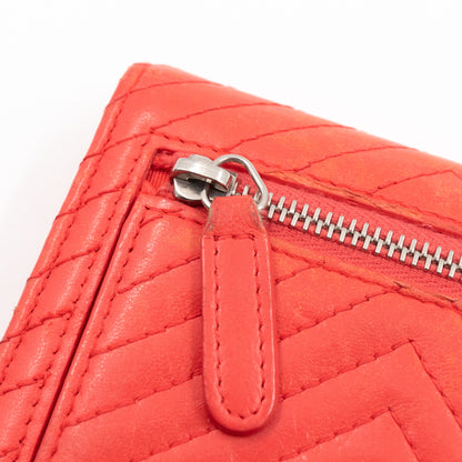 Small Classic Flap Wallet Coral Pink Leather