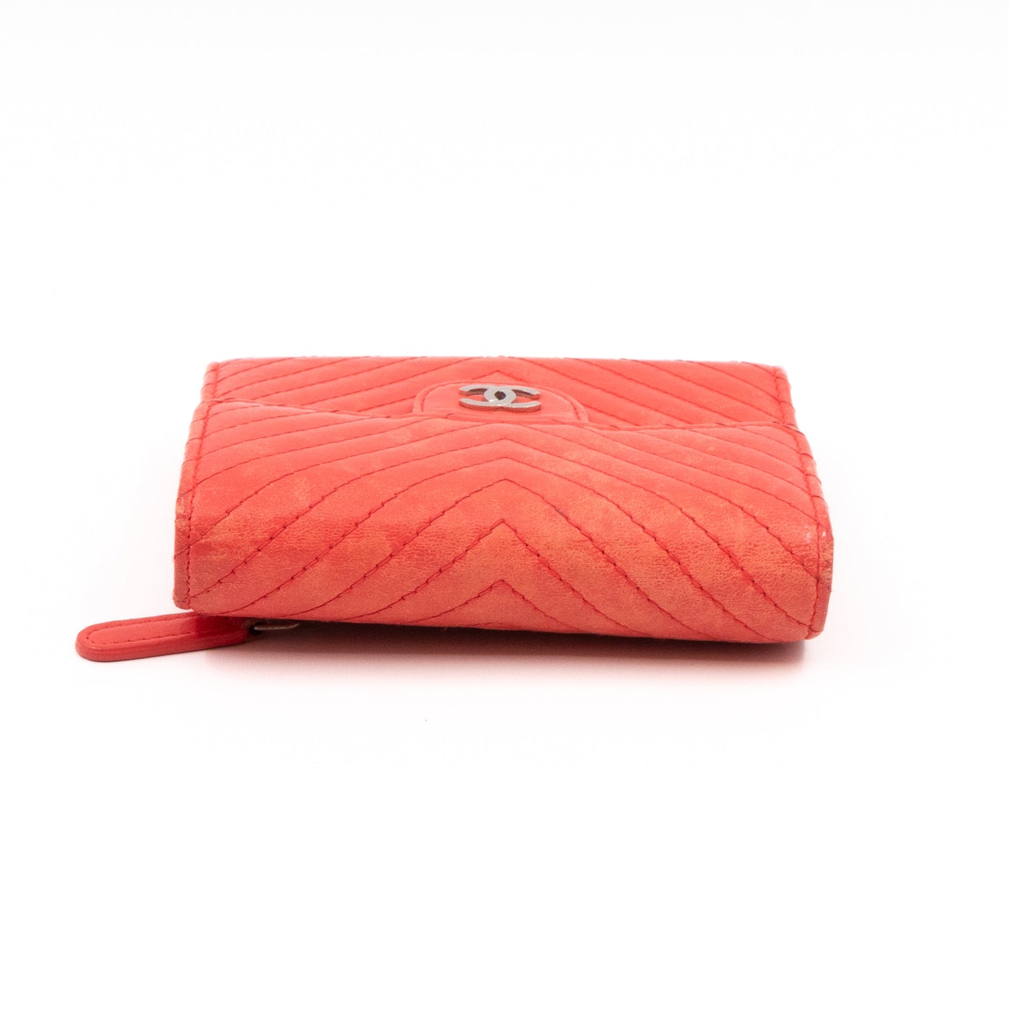 Small Classic Flap Wallet Coral Pink Leather