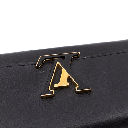 Louis-vuitton Capucines Wallet Black Leather