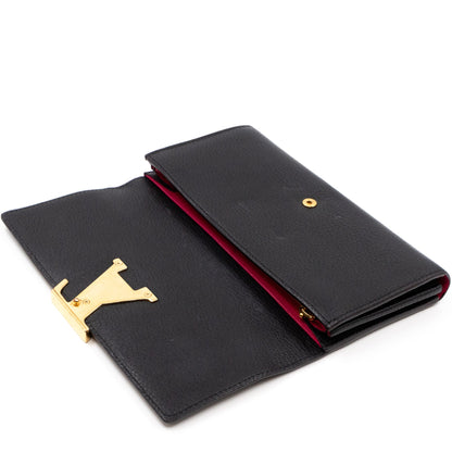 Louis-vuitton Capucines Wallet Black Leather