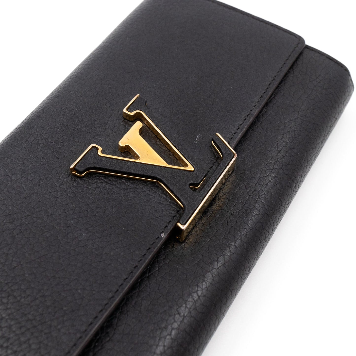 Louis-vuitton Capucines Wallet Black Leather