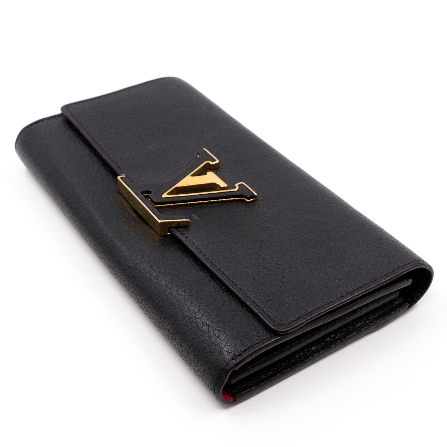 Louis-vuitton Capucines Wallet Black Leather