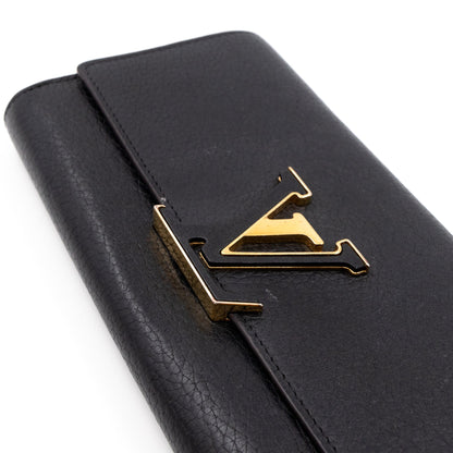 Louis-vuitton Capucines Wallet Black Leather