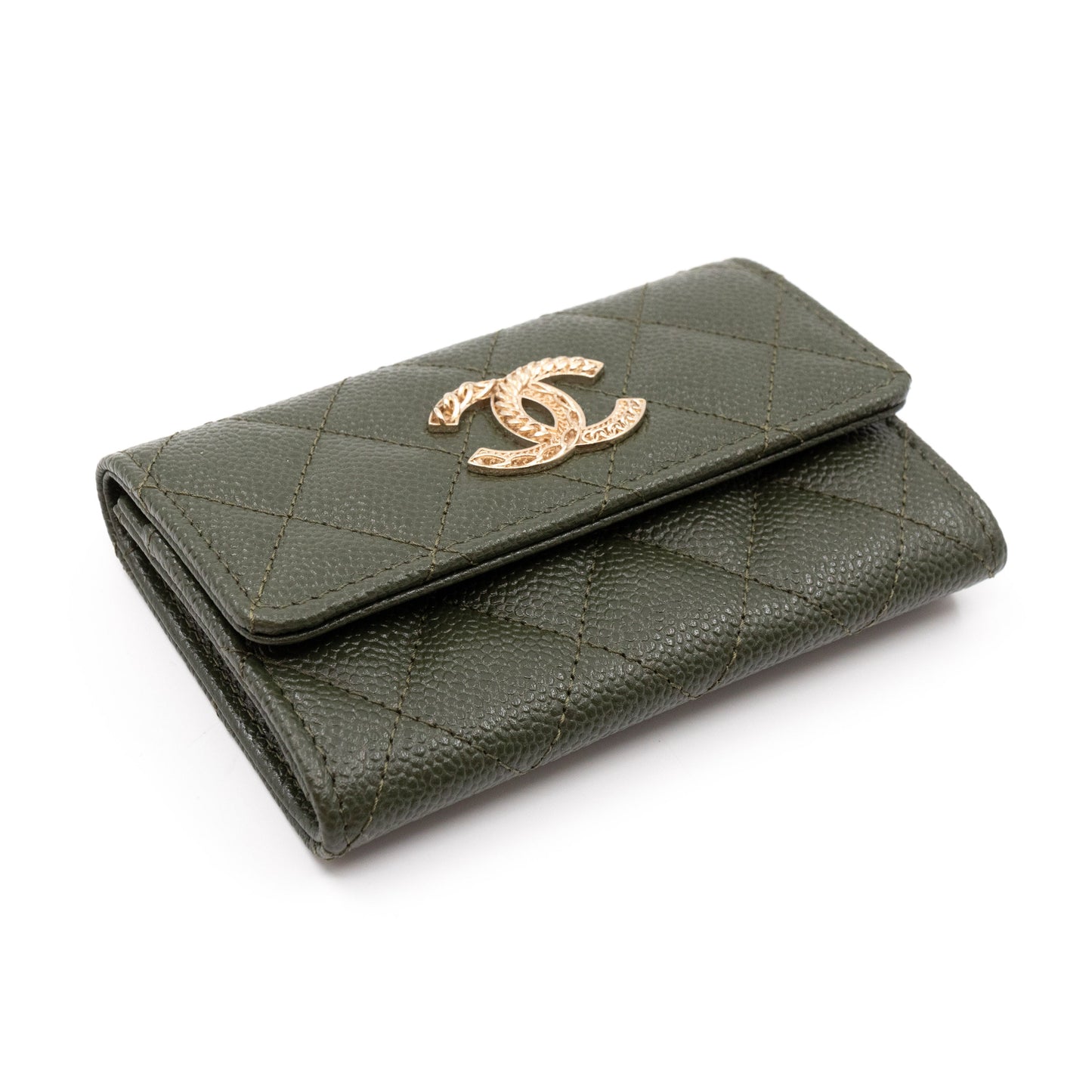 CC Engraved Flap  Case Green Caviar