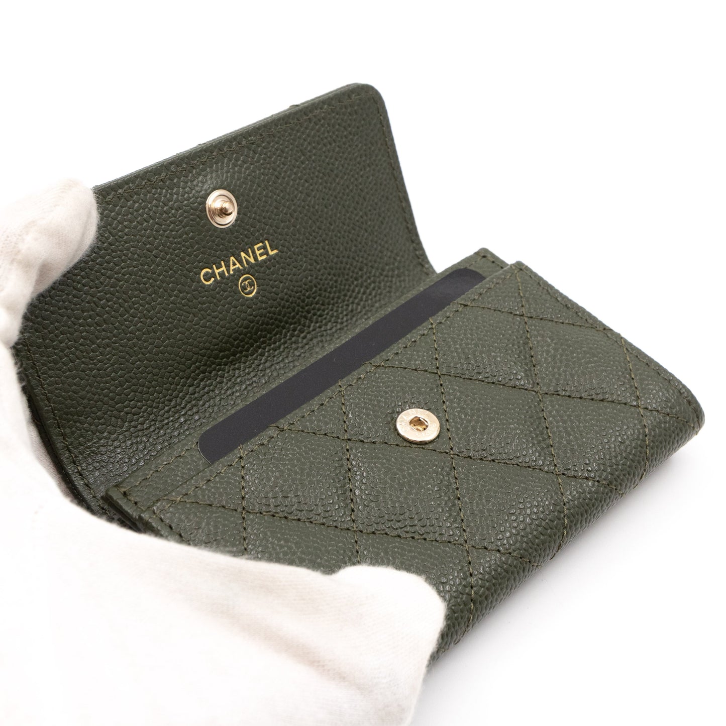 CC Engraved Flap  Case Green Caviar