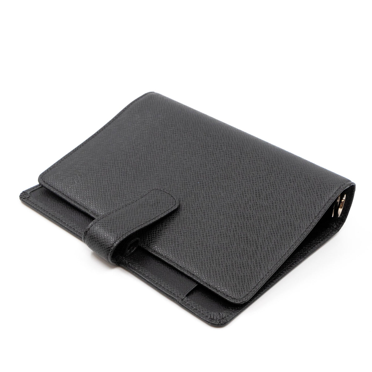Louis-vuitton Medium Ring Agenda Cover Taiga Leather Black