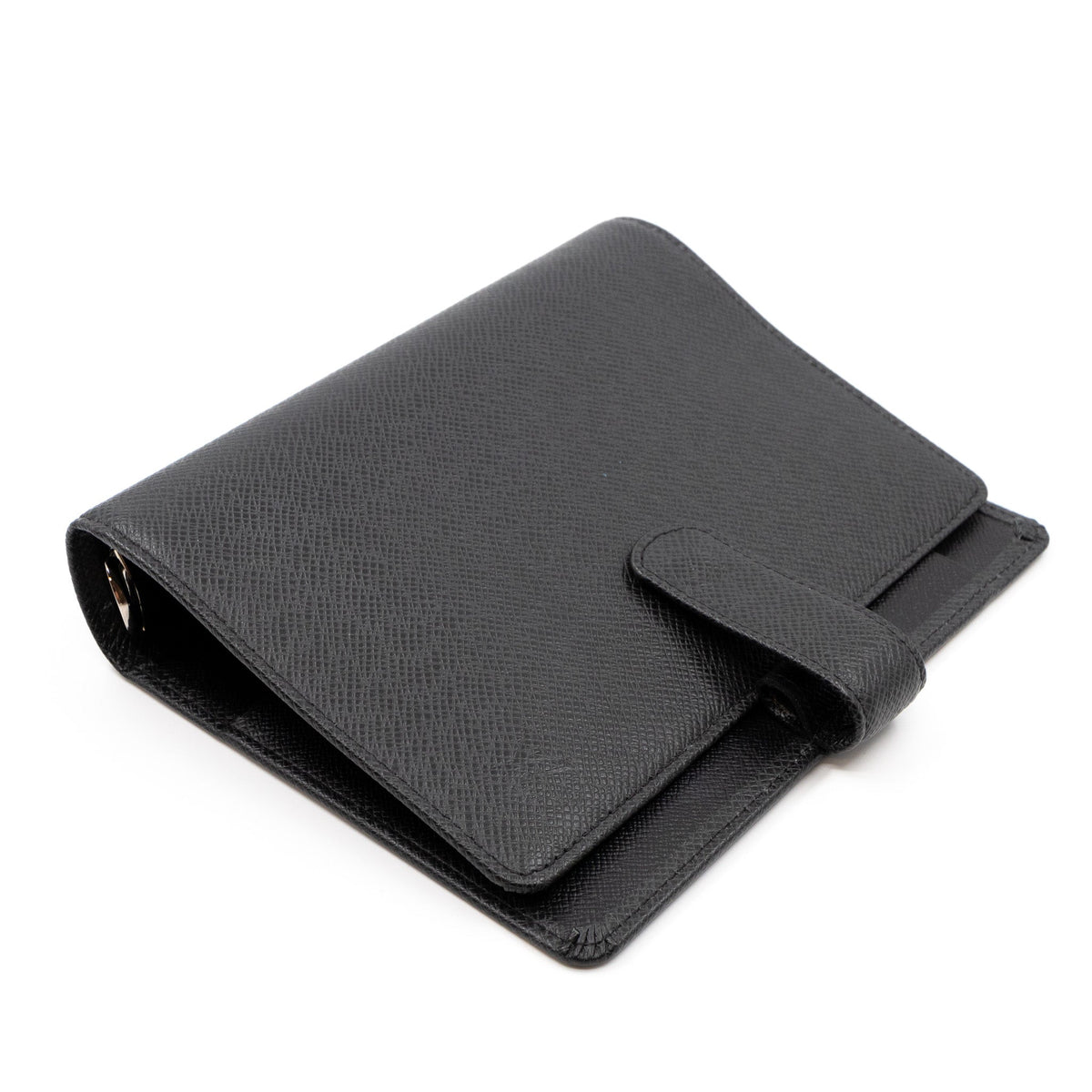 Louis-vuitton Medium Ring Agenda Cover Taiga Leather Black
