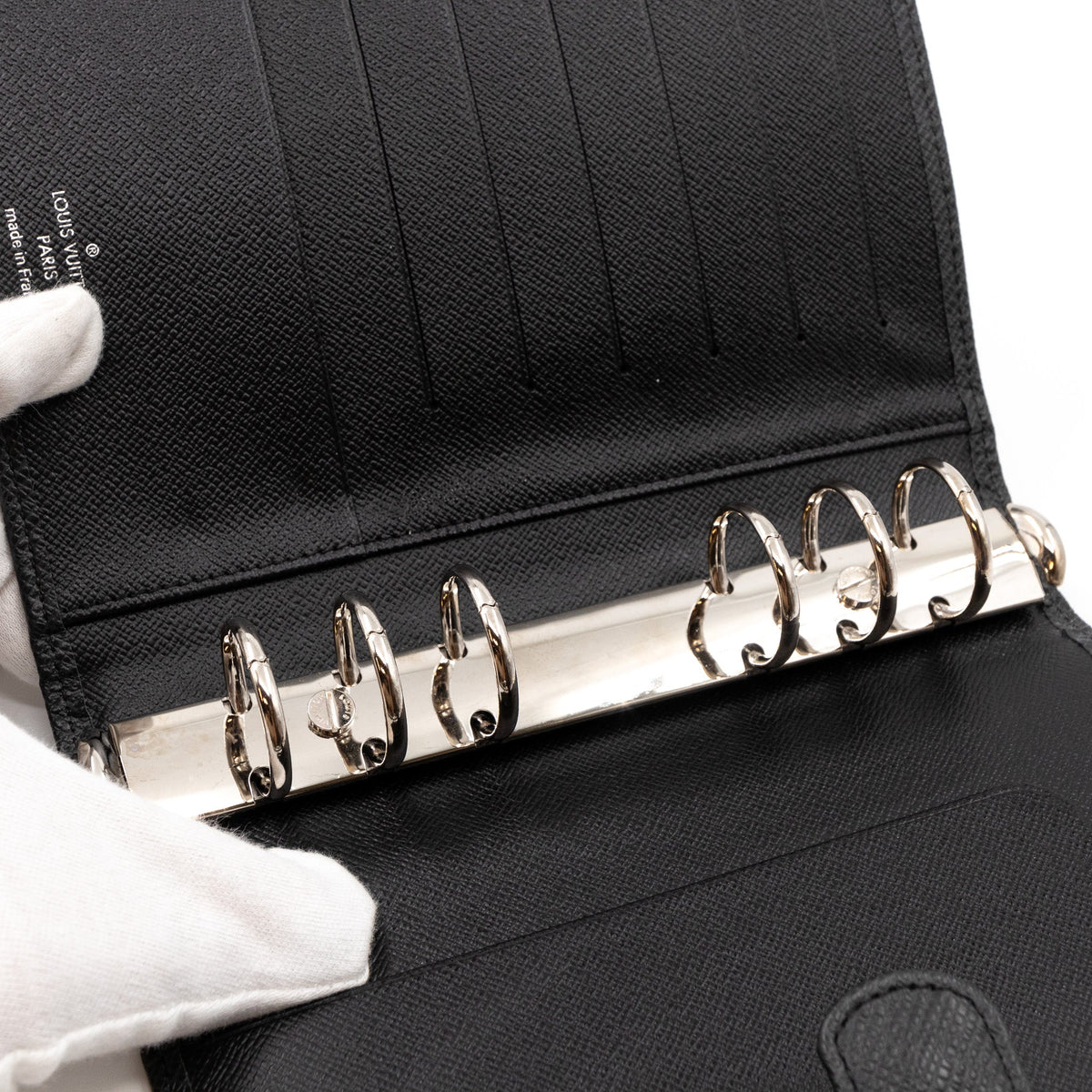 Louis-vuitton Medium Ring Agenda Cover Taiga Leather Black