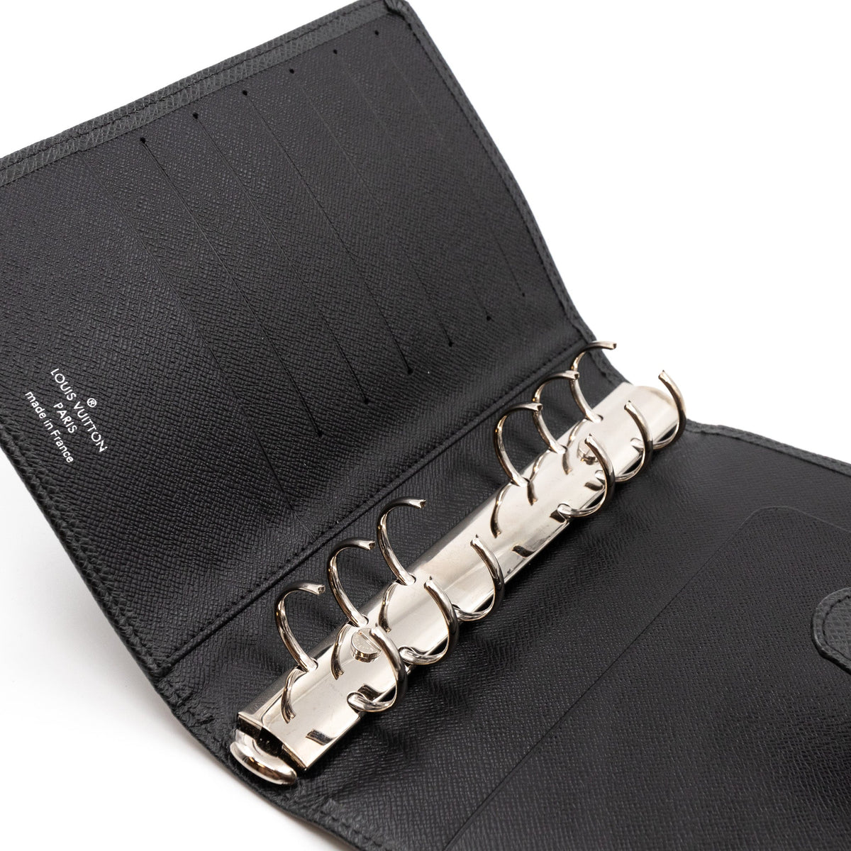 Louis-vuitton Medium Ring Agenda Cover Taiga Leather Black