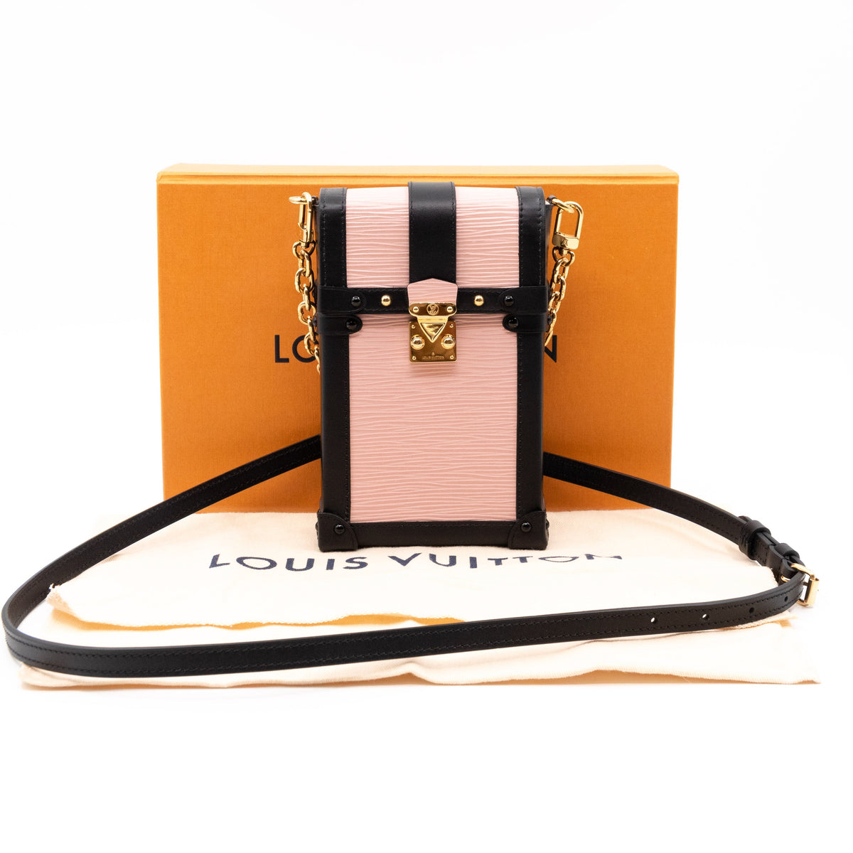 Louis-vuitton Vertical Trunk Pochette Epi Leather Rose
