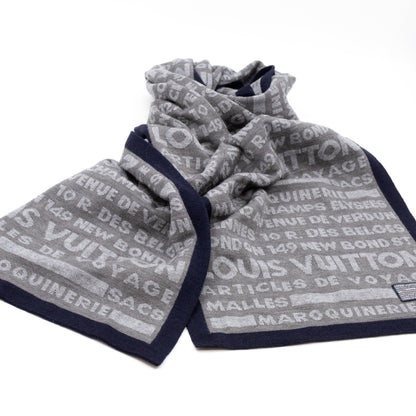 Louis-vuitton Articles De Voyage Scarf Gray Wool