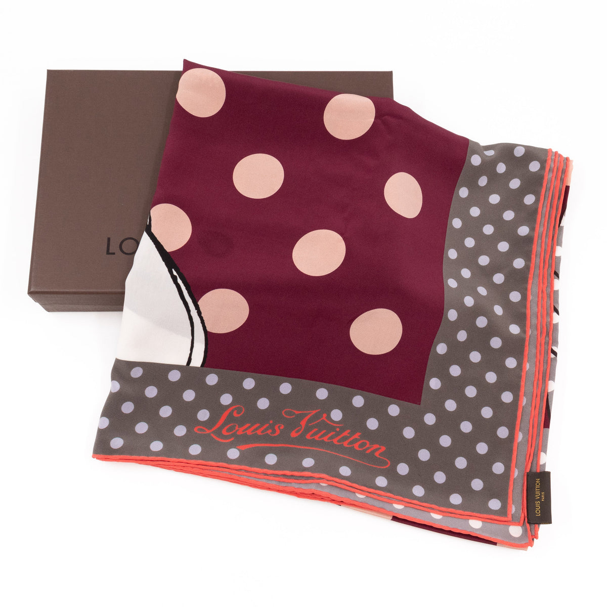 Louis-vuitton Balloon Dot Silk Scarf Cerise