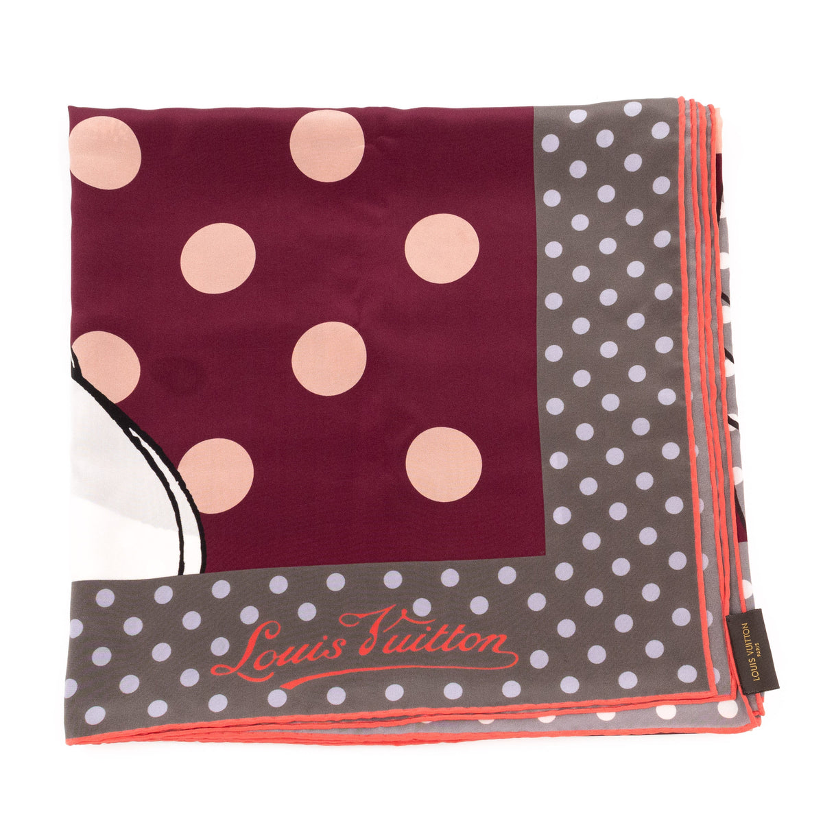 Louis-vuitton Balloon Dot Silk Scarf Cerise