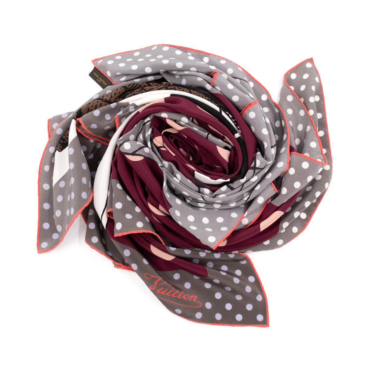 Louis-vuitton Balloon Dot Silk Scarf Cerise