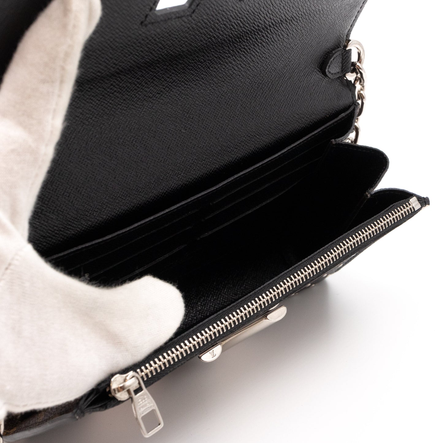 Louis-vuitton Twist Chain Wallet Monogram & Studded Leather