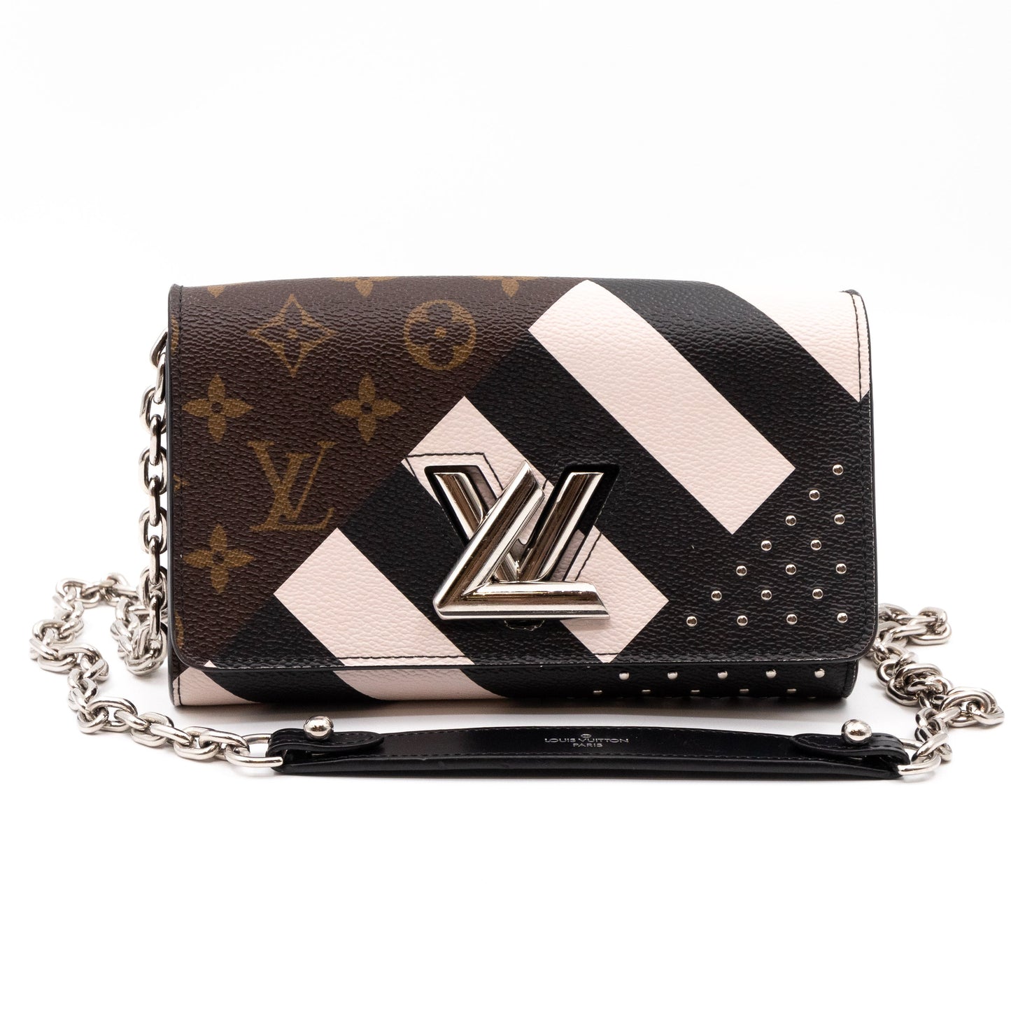 Louis-vuitton Twist Chain Wallet Monogram & Studded Leather