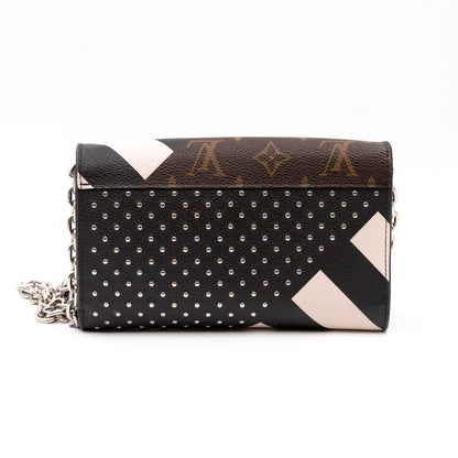 Louis-vuitton Twist Chain Wallet Monogram & Studded Leather