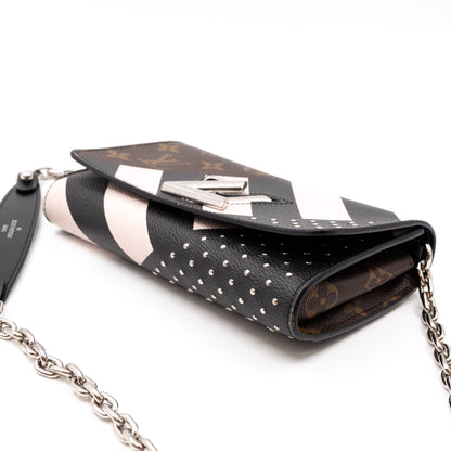 Louis-vuitton Twist Chain Wallet Monogram & Studded Leather
