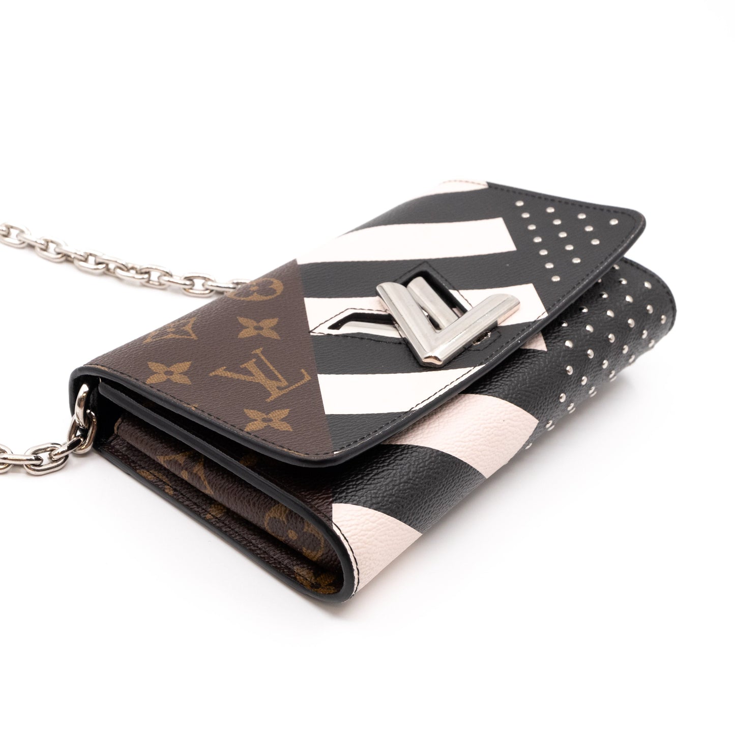 Louis-vuitton Twist Chain Wallet Monogram & Studded Leather