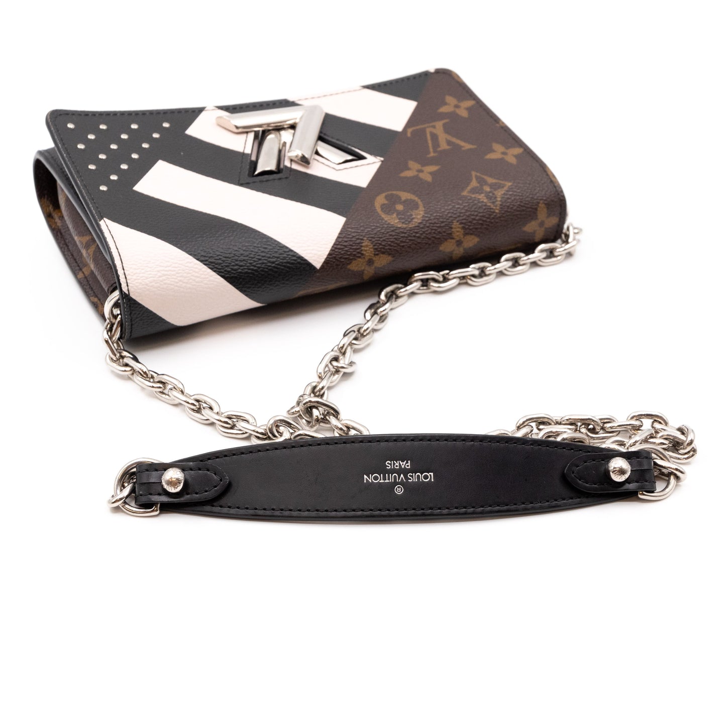 Louis-vuitton Twist Chain Wallet Monogram & Studded Leather