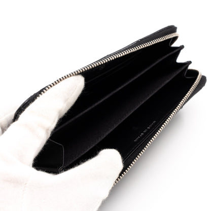 Medium Zipped Wallet Patent Leather Black