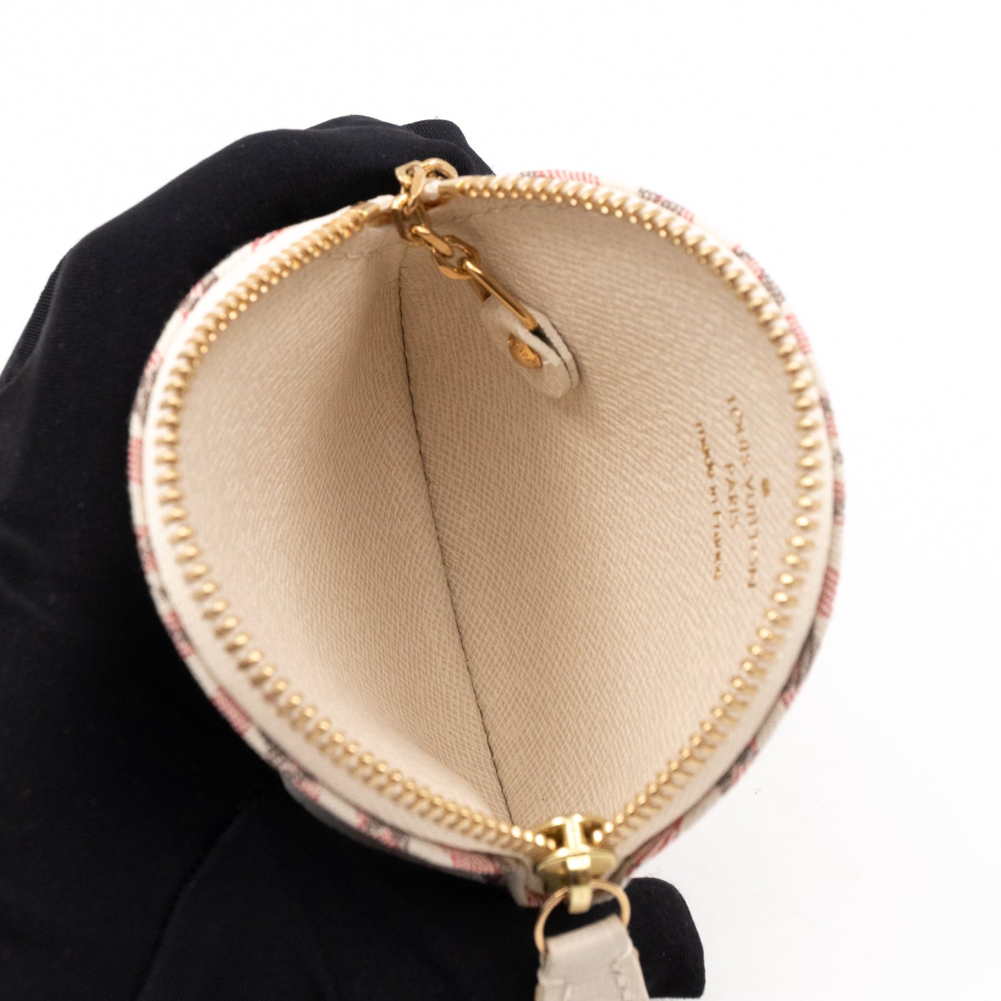 Louis-vuitton Round Coin Purse Mini Lin Croisette Rouge