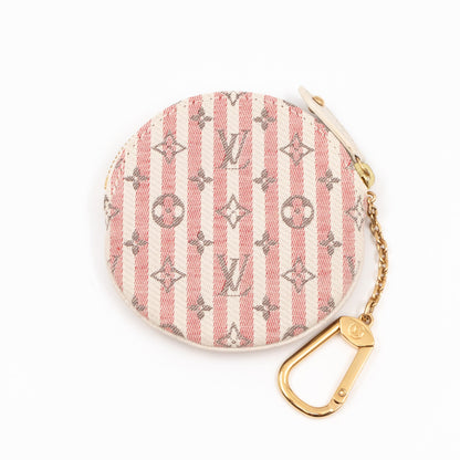 Louis-vuitton Round Coin Purse Mini Lin Croisette Rouge
