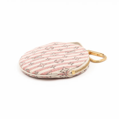 Louis-vuitton Round Coin Purse Mini Lin Croisette Rouge