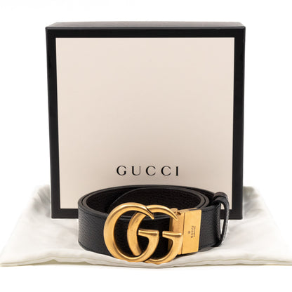 GG Marmont Reversible Black Brown Leather Belt 80 cm
